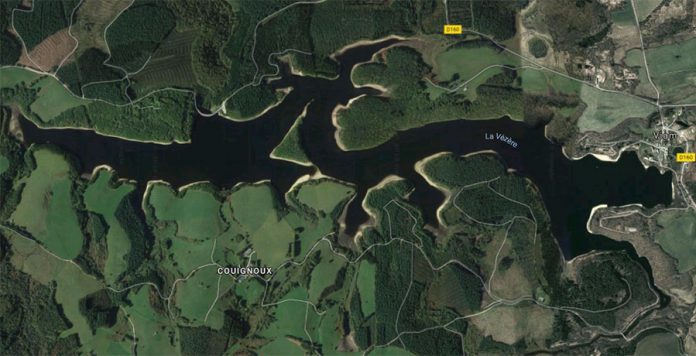 Vue satellite du lac de Viam