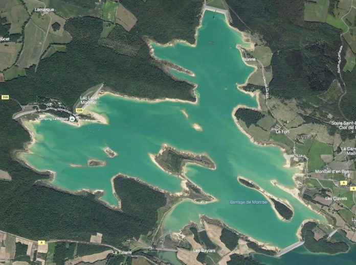 Lac de Montbel - vue satellite