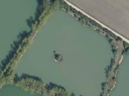 vue aérienne étang de l'îlot